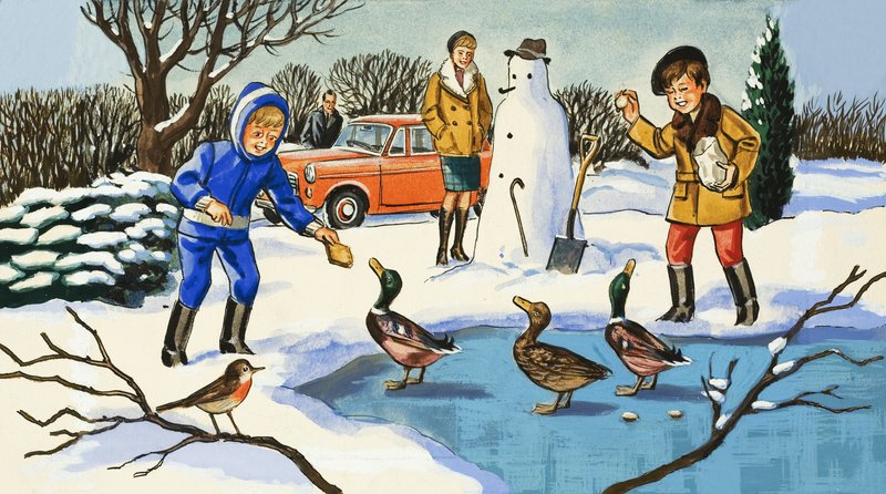 Feeding Ducks by English School