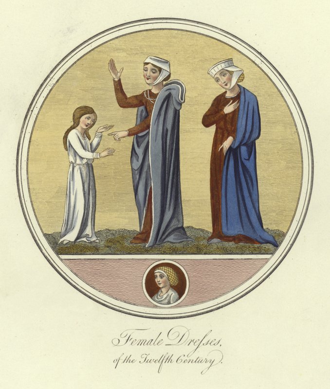 Female dresses of the 12th Century by English School