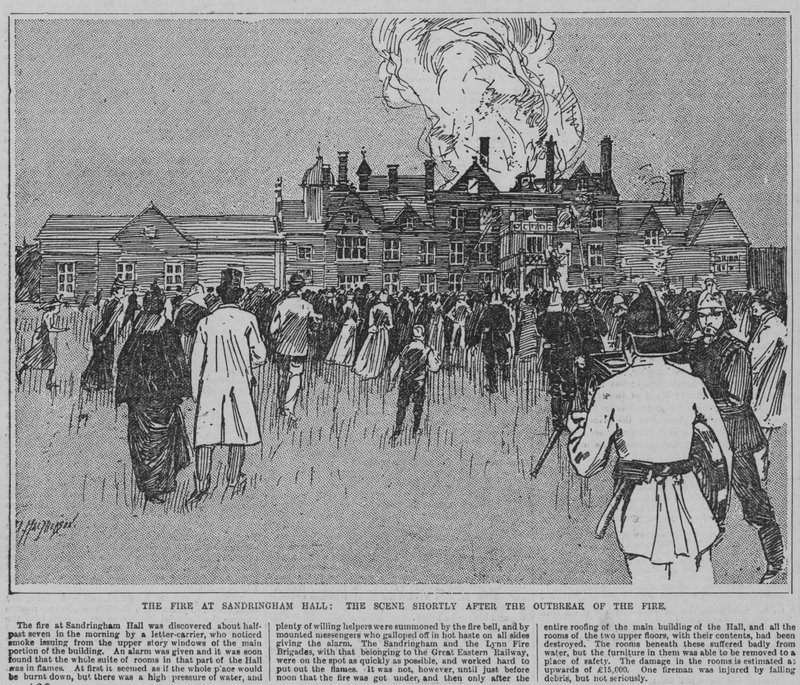 Fire at Sandringham, Norfolk by English School