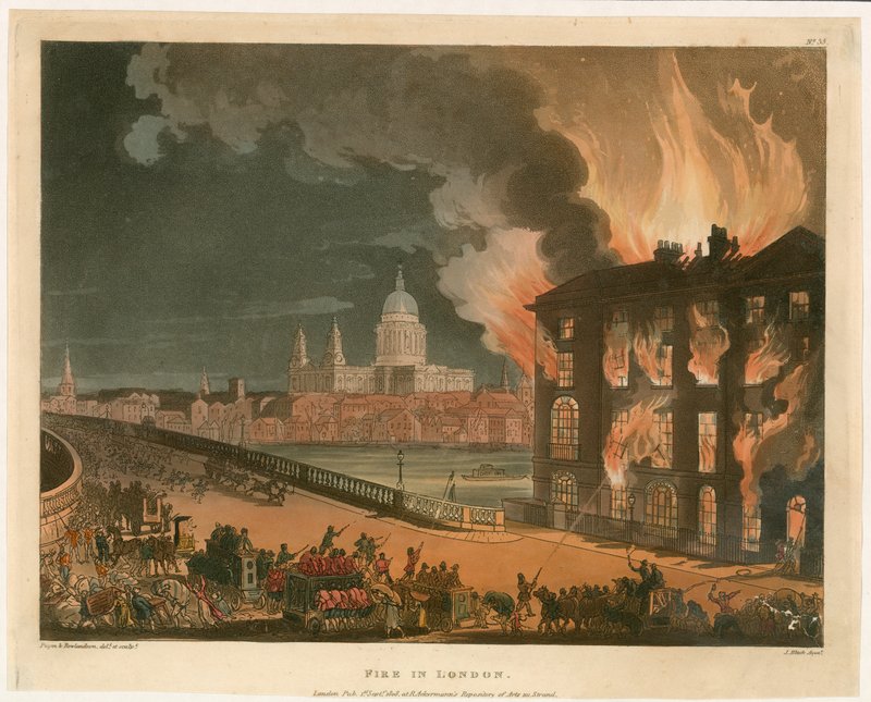 Fire in London. Published 1 September 1808 by English School