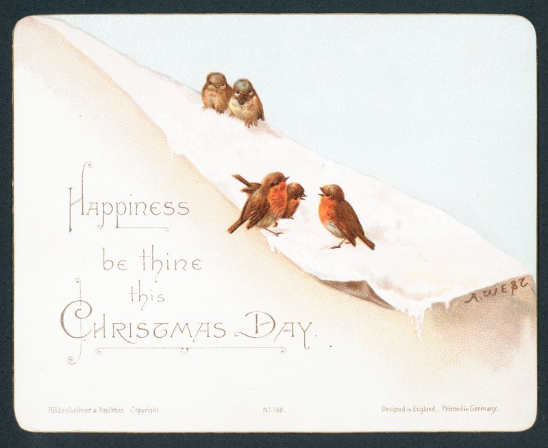 Five Little Robins in Snow by English School
