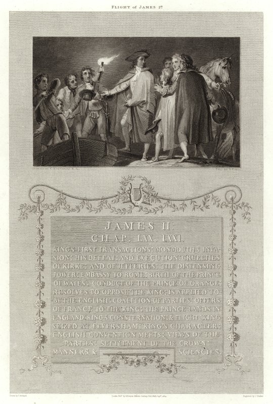 Flight of James II by English School
