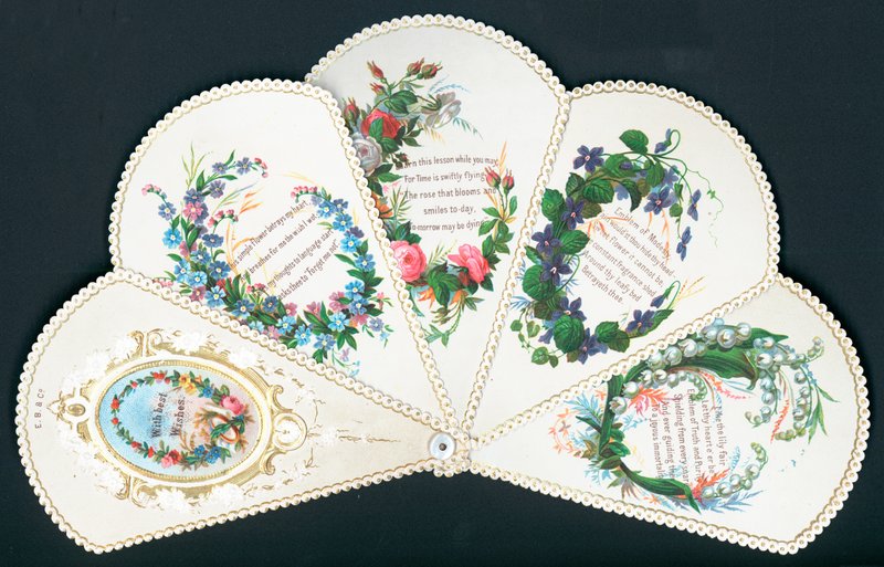 Flowers on a Fan by English School