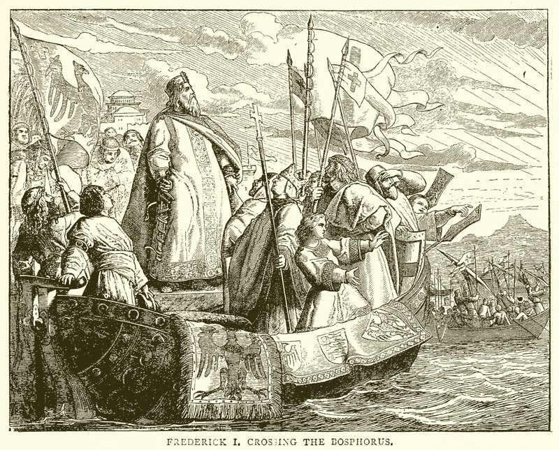 Frederick I Crossing the Bosphorus by English School