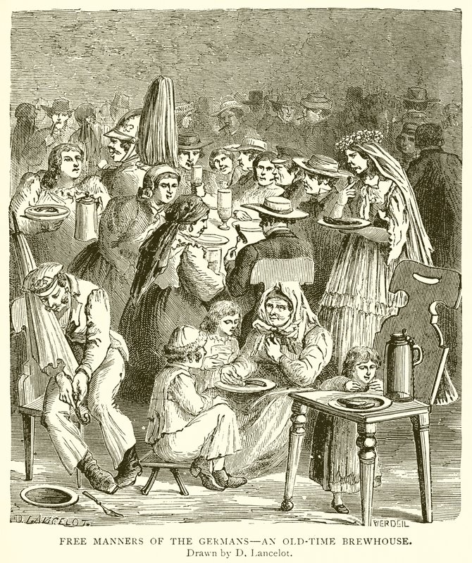 Free Manners of the Germans--An Old-Time Brewhouse by English School