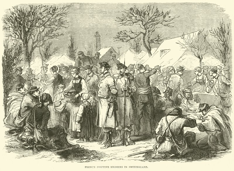 French Fugitive Soldiers in Switzerland, November 1870 by English School