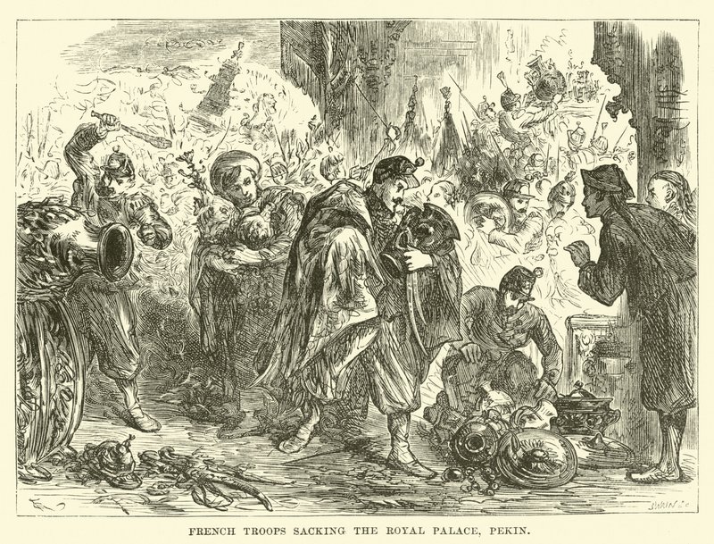French Troops Sacking the Royal Palace, Pekin by English School