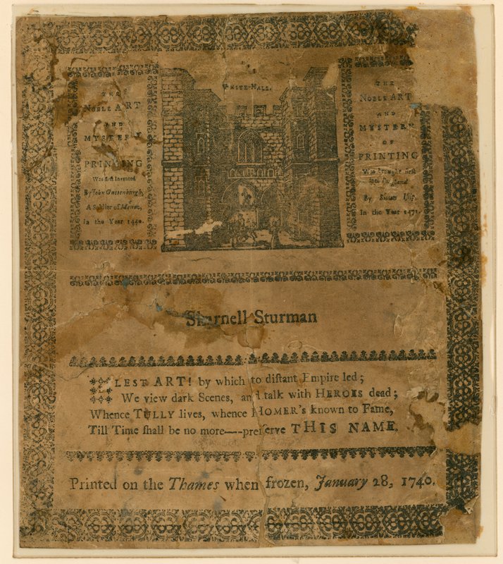 Frost Fair of 1740. Souvenir by English School