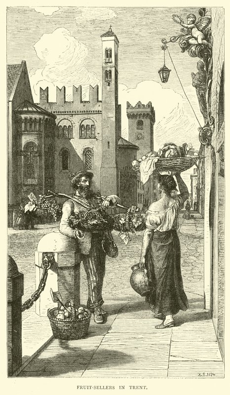 Fruit-sellers in Trent by English School