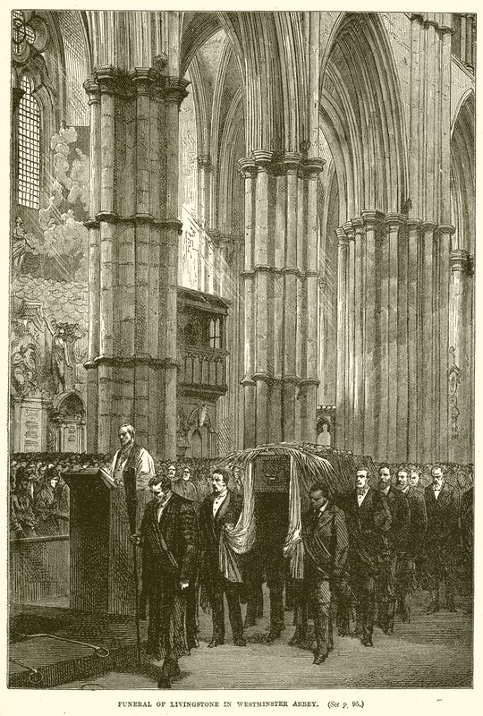 Funeral of Livingstone in Westminster Abbey by English School