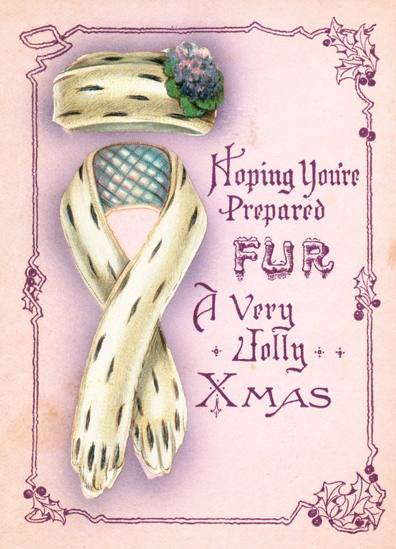 Fur Hat and Scarf by English School