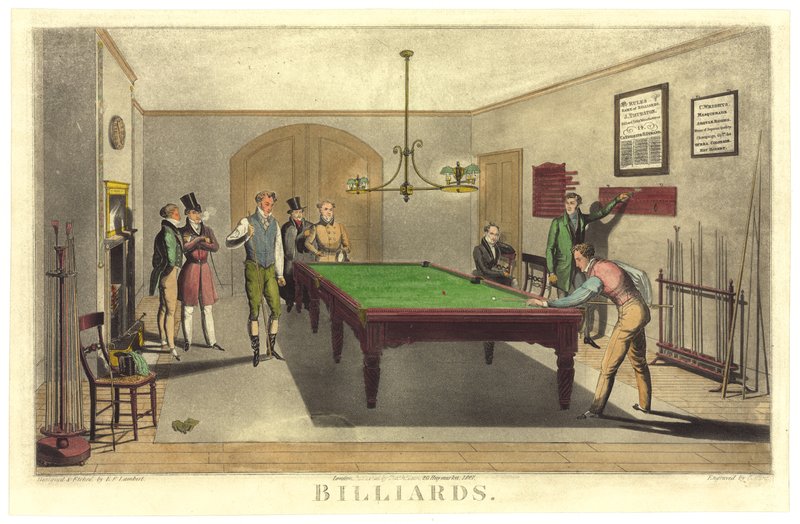 Game of Billiards, 1827 by English School