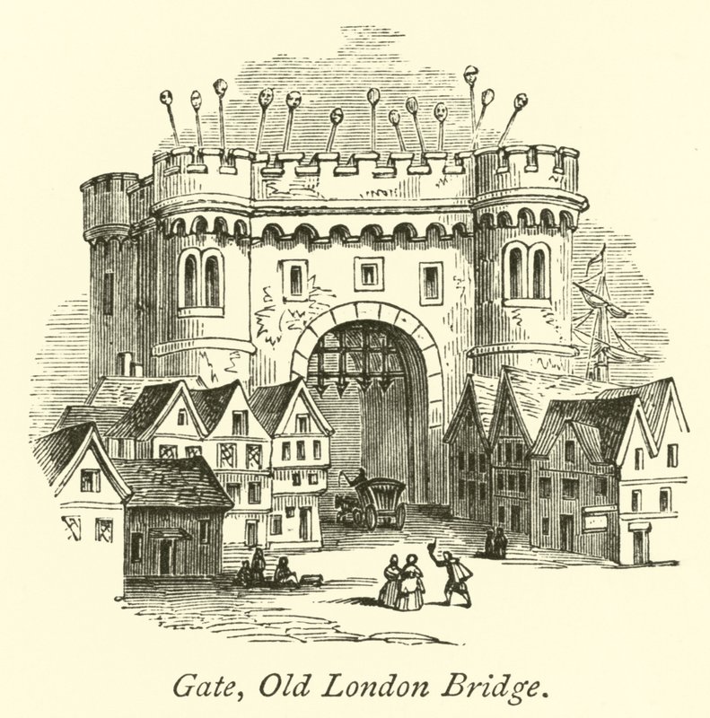 Gate, Old London Bridge by English School