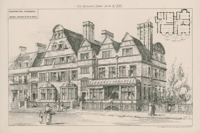 General View of Harrington Gardens by English School