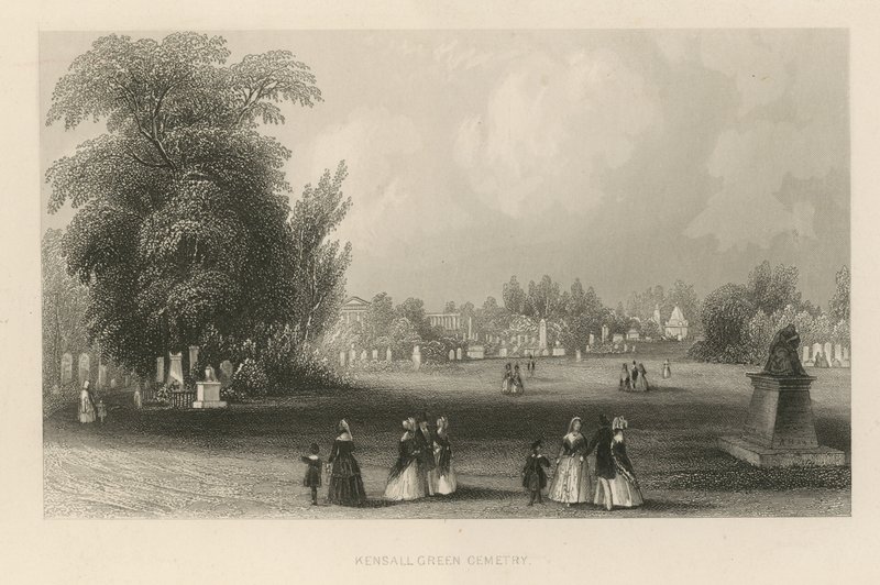General View of Kensal Green Cemetery by English School