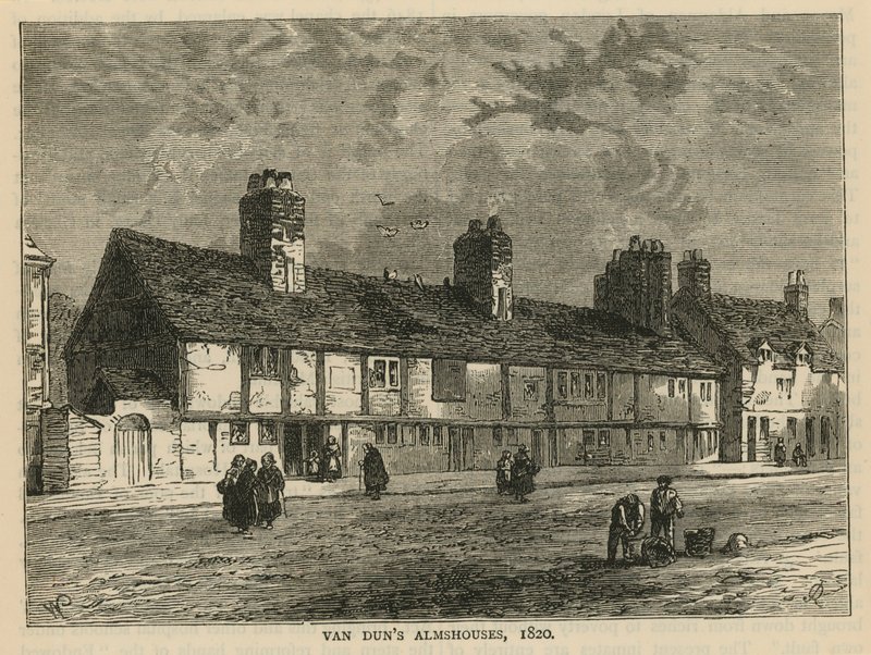 General View of Van Duns Almshouses by English School