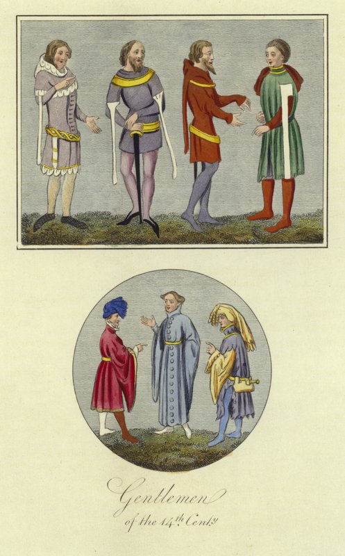 Gentlemen of the 14th Century by English School