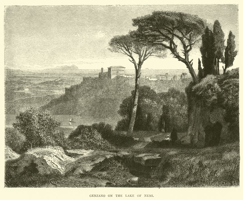 Genzano on Lake Nemi by English School