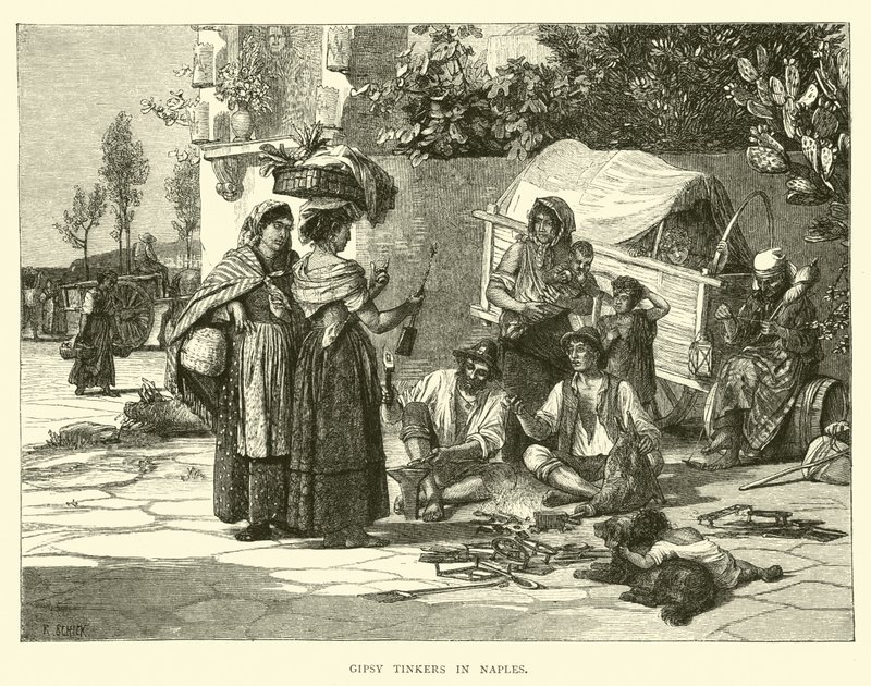 Gipsy Tinkers in Naples by English School