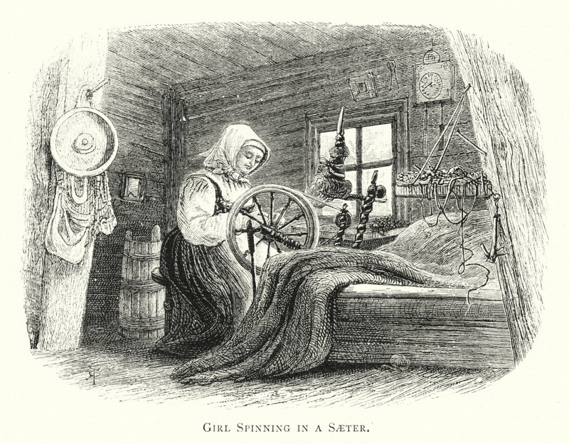 Girl Spinning in a Saeter by English School