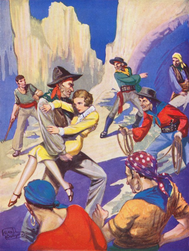 Girl Being Kidnapped by Pirates by English School