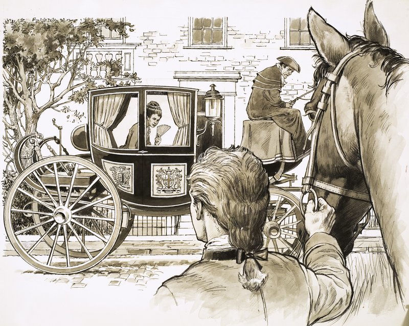 Girl in Carriage by English School