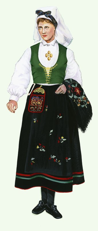 Girl in native costume by English School