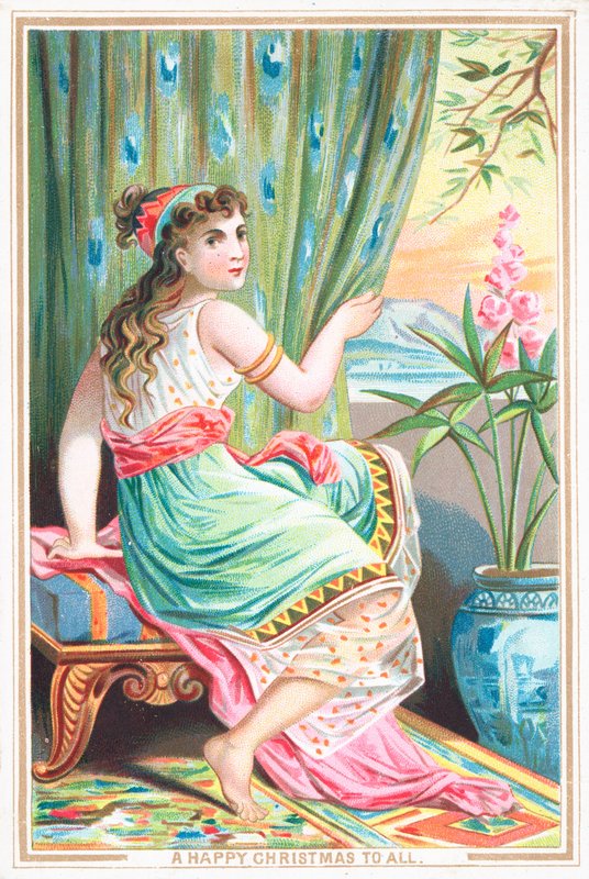 Girl sitting by window by English School