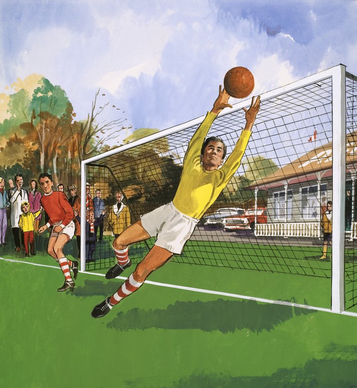 Goalkeeper in the Football Match by English School
