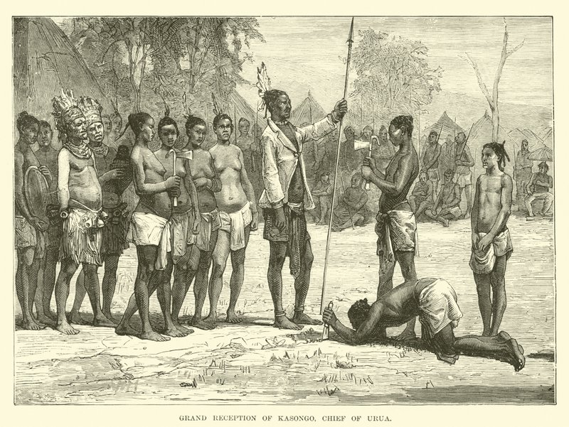 Grand reception of Kasongo, Chief of Urua by English School