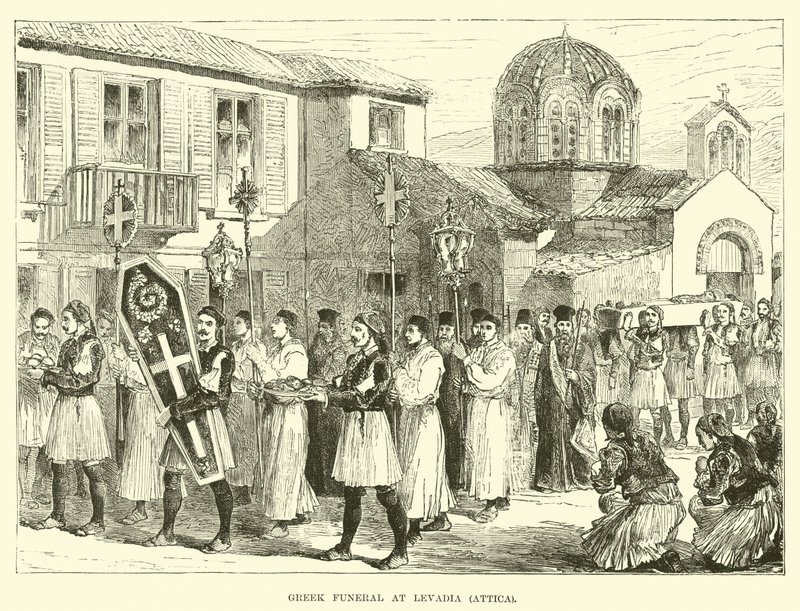 Greek Funeral at Levadia, Attica by English School