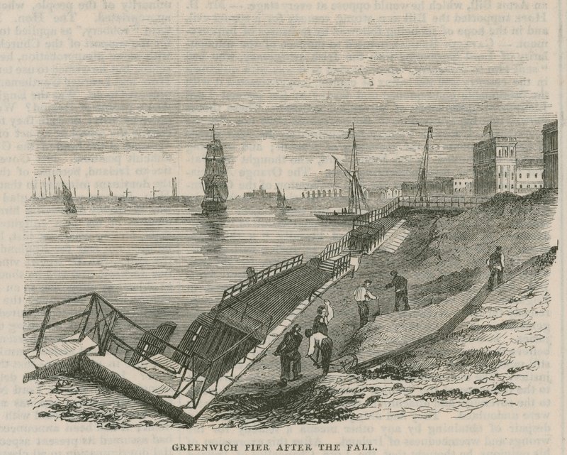 Greenwich Pier After the Fall by English School