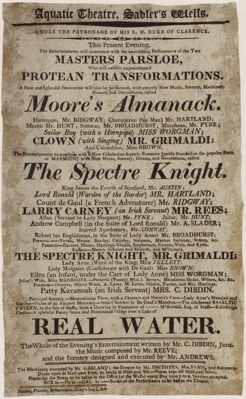 Grimaldi at the Aquatic Theatre by English School