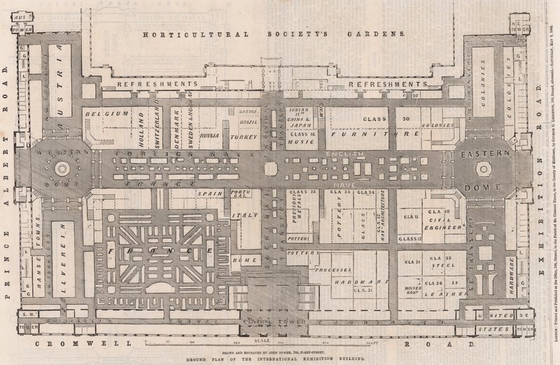 Ground plan of the International Exhibition Building by English School