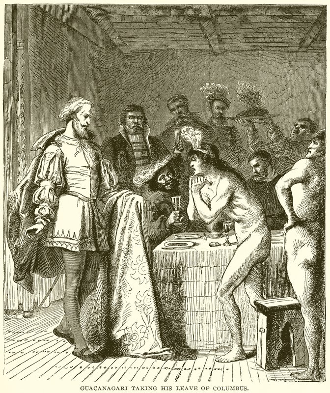 Guacanagari Taking His Leave of Columbus by English School