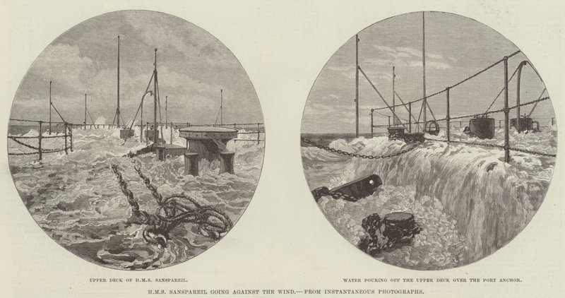HMS Sanspareil going against the Wind by English School