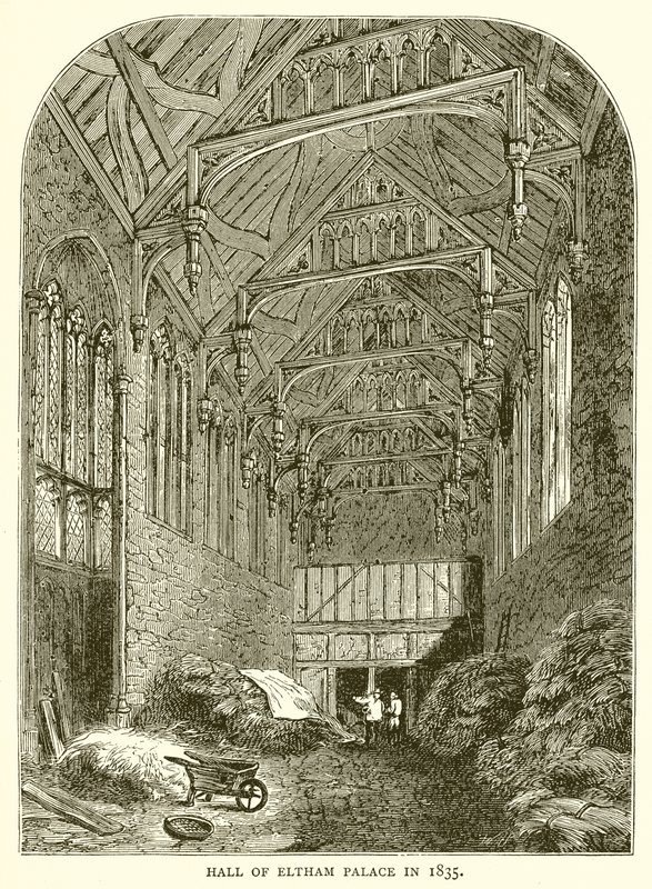 Hall of Eltham Palace in 1835 by English School