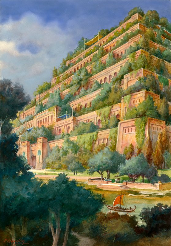 Hanging Gardens of Babylon by English School
