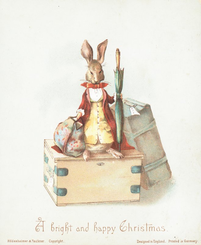 Hare with Luggage and Umbrella by English School