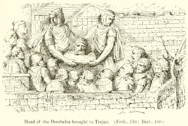 Head of Decebalus brought to Trajan by English School