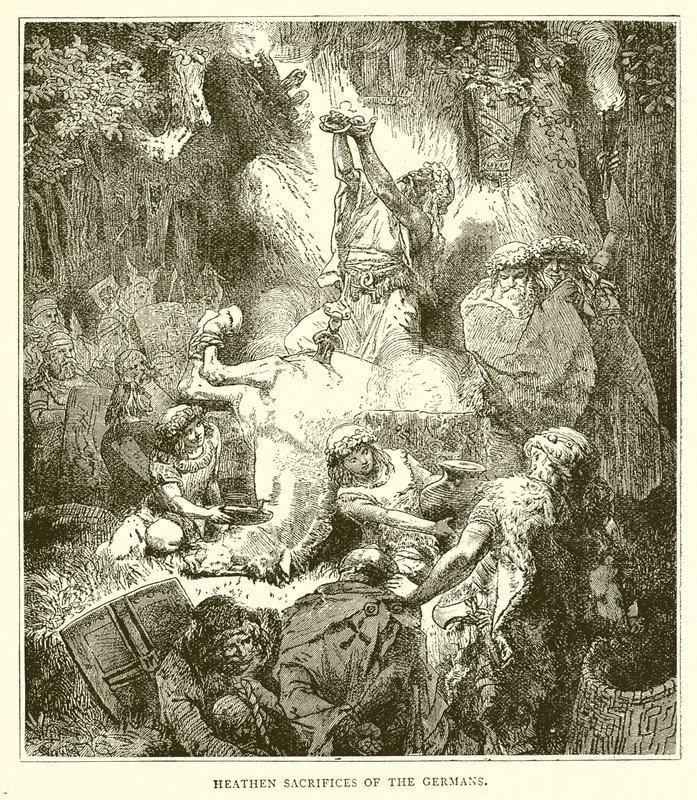 Heathen Sacrifices of the Germans by English School