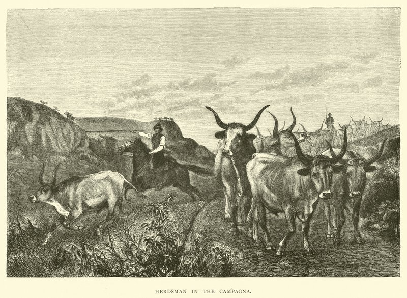 Herdsman in the Campagna by English School