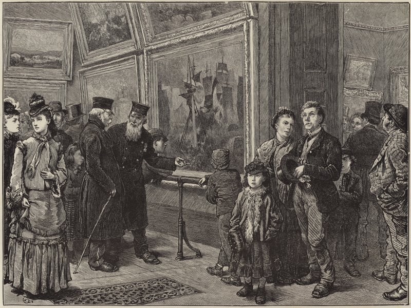 Holiday Folks at the National Gallery by English School