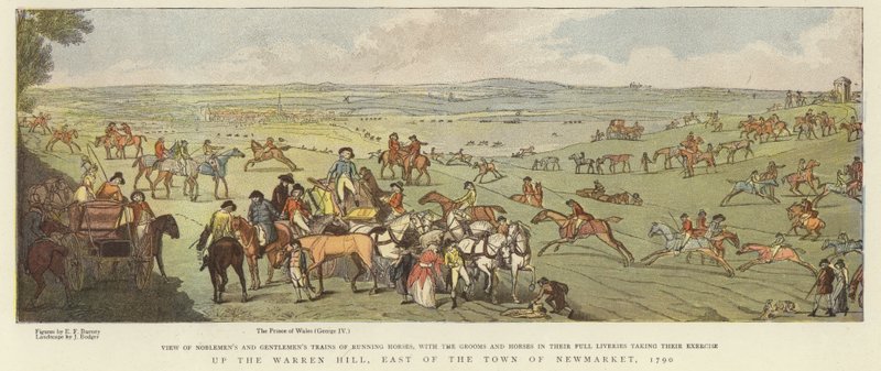 Horses Taking Exercise up Warren Hill by English School