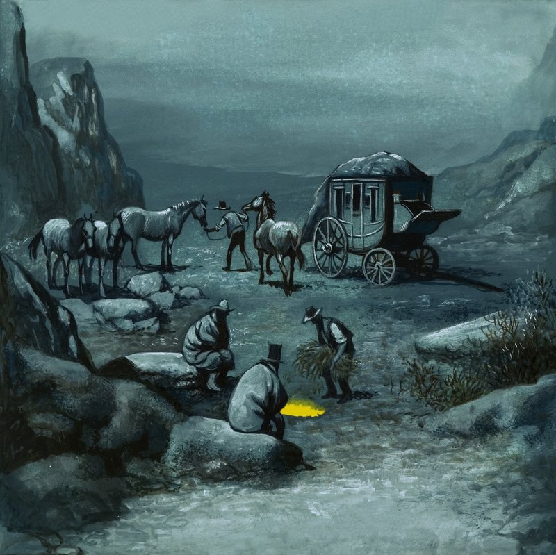 Horses were changed during the journey by English School