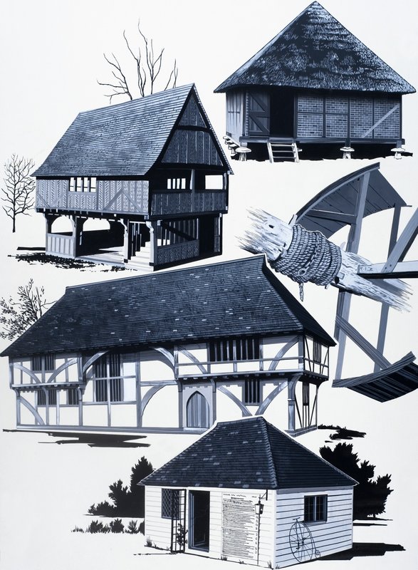 Houses of the Past by English School