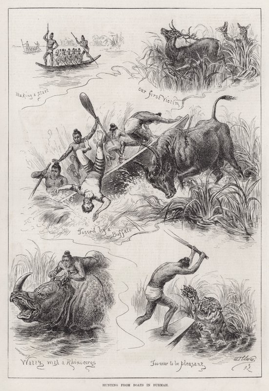 Hunting from Boats in Burmah by English School