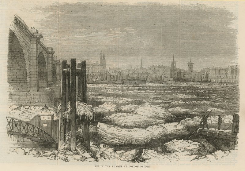 Ice in the Thames at London Bridge by English School