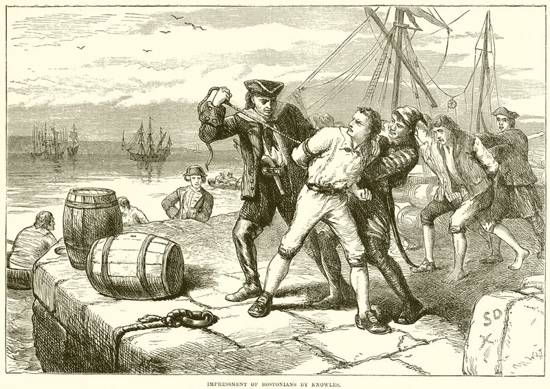 Impressment of Bostonians by Knowles by English School