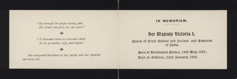 In Memoriam - Queen Victoria by English School